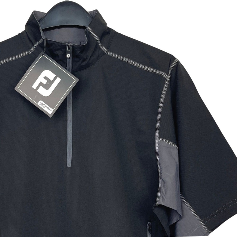 NEW FootJoy Sport Windshirt Mens S Water Resistant Black 1/2 Zip Golf Jacket $88